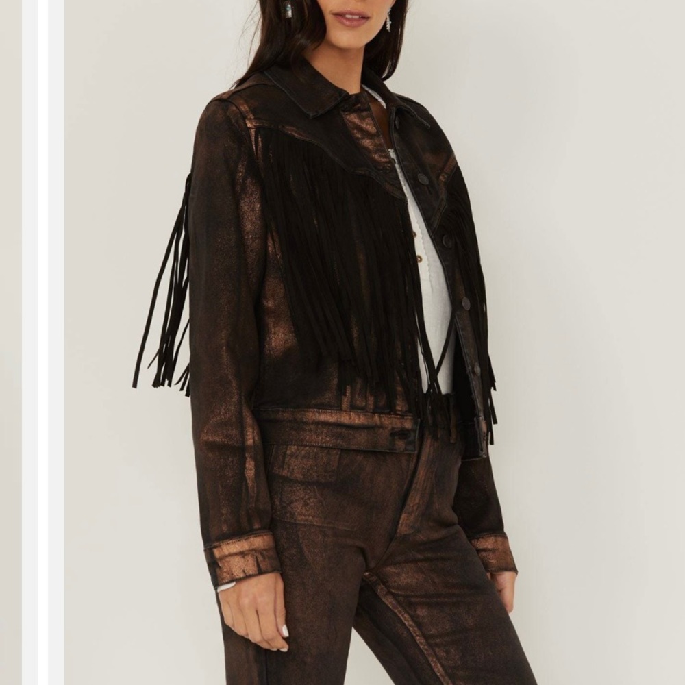 Fringe Denim Trucker Jacket